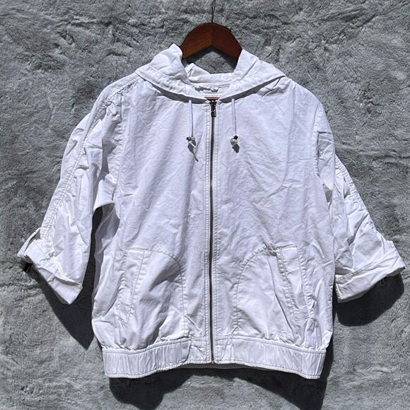 EUC Eddie Bauer Lightweight Cotton zippered Spring Coat Size Large - Picture 1 of 10